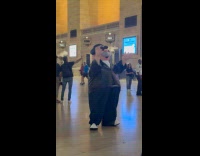 Dr. Simi mascot inside Grand Central terminal
