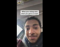 What your airbag sees when you get in a crash