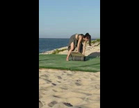 Collab VIBES - Lady falls off balance board fail 