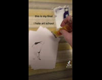 Woman paints final for art school 