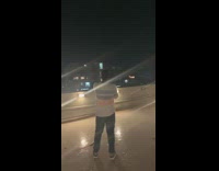 Guy lights firework goes down rooftop fail