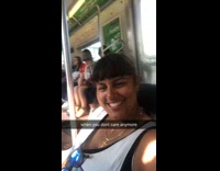 Girls bring their own chairs onto train 