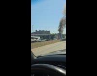 Collab WINY - Dump truck burn on the highway bridge