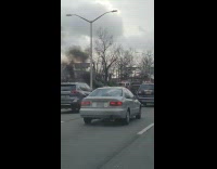 Collab winy - Firemen arrive to burning car in highway