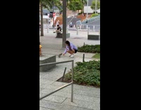 Collab WINY - Girl purple hoodie handfeed squirrel at park