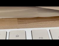 Small worm crawls on edge of keyboard