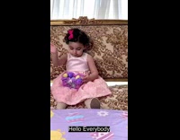 Little girl opens easter eggs finds chickens