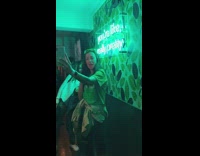 Neon light green selfie leaf wallpaper girl