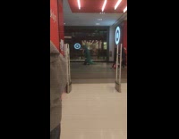 Person in dinosaur costume walking out of target