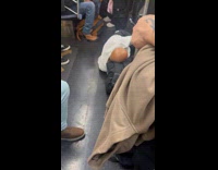 Collab Subway Creatures - Random guy sleeps on the train floor 