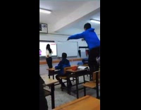 Collab BitchMP - Guy blue hoodie in class dance slaps friends head