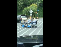 Collab BitchMP - Man dragging his wife in wheel chair with electric shopping cart