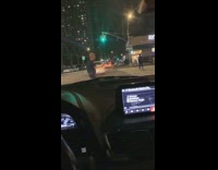 Car guy walks in front rite aid 