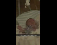 Baby crying in rocker