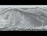 Ice formed on railings looks like feathers