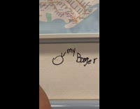 Booger drawing on train 