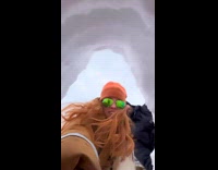 Collab Pets_For_All - Camera placed on the buried snow and poses with dogs