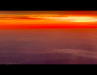 Sunrise from plane window 