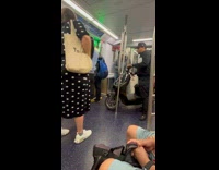 Collab WINY - Man gets off train with scooter motorcycle