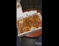 Guy aggressive opens box of food and screams