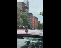 Collab winy - Man wearing colorful tank top balancing tire on head 