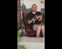 Guy shoots people with nerf gun 