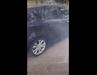 Guy pulls up to pick friend up and hard brakes