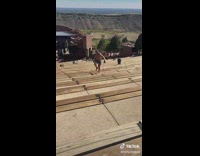 Shirtless guy in blue underwear worksout at Red Rocks