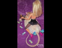 Hamster has Barbie doll giving him a lap dance 