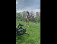 Gold pants red black bird mask guy 