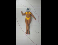 TIme lapse body painting with bucket and string of woman
