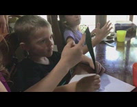 Black shirt little boy birthday card music 