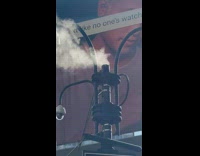 Street lamp smokes up 