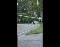 Woman black tight suit  white car street