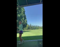 Girl hits golf ball breaks club fail 