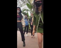 Four friends show off their different outfits 