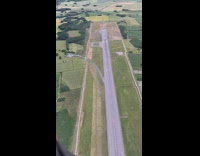 Airplane take off below hot air balloon