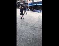 Woman poses with legs crossed