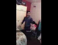 Guy jumps at white wardrobe friends vine 