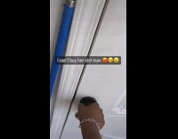 Woman opens door to show dog toy mess
