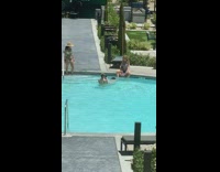 Women in bikini shoots video with a Mannequin Part 2