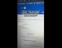 Guy black shirt grey beanie 911 bank account balance