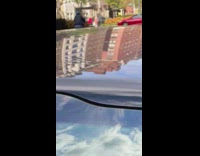 Fedex employee rides on cart 