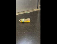 Bottle of pee in subway train
