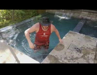 Cowboy Comes Out of Water Slo Mo