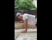 Guy SC shirt push ups dog hump