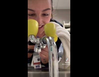 Collab BitchMP - Girl nervous to wash eyes yellow sink