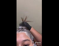 Collab BitchIG2 - Girl dye hair blonde purple red towel 