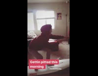 Collab Kook Of The Day - quarantine red sweater surfboard living room guy 