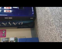 Garbage bag move wiggle beside vending machine